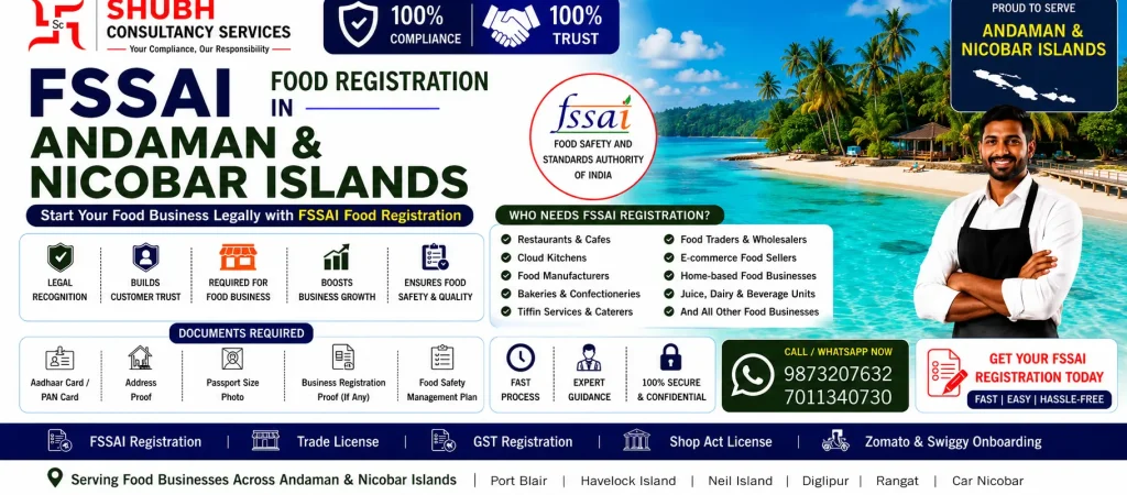 FSSAI Food Registration In Andaman and Nicobar Islands