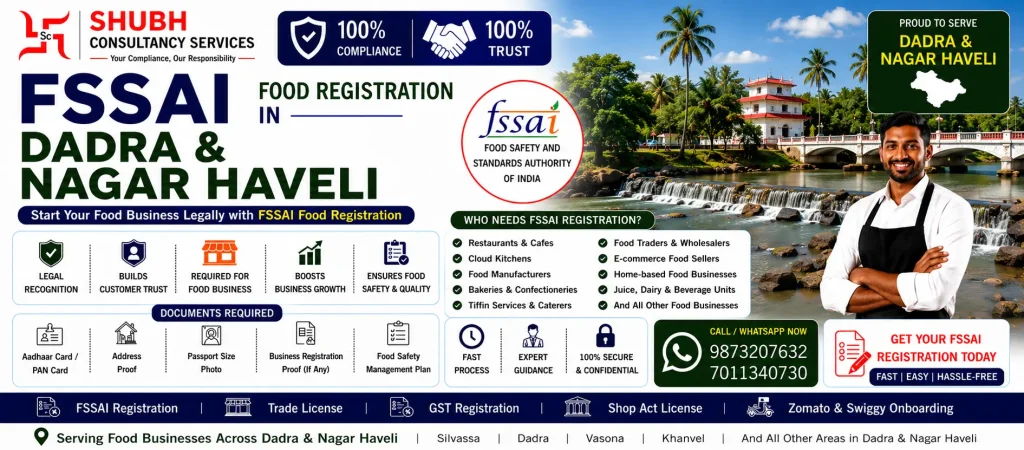 FSSAI Food Registration In Dadra and Nagar Haveli