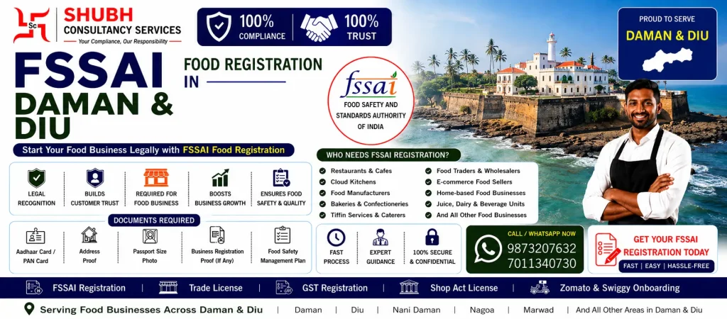 FSSAI Food Registration in Daman and Diu